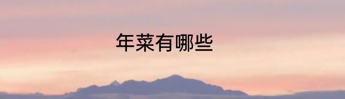 年菜有哪些