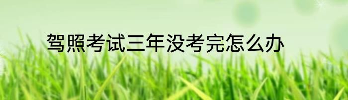 驾照考试三年没考完怎么办