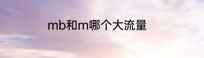 mb和m哪个大流量