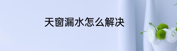 天窗漏水怎么解决