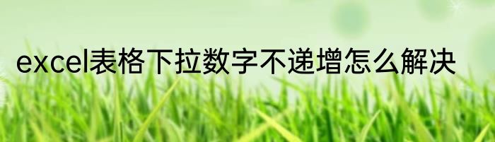 excel表格下拉数字不递增怎么解决