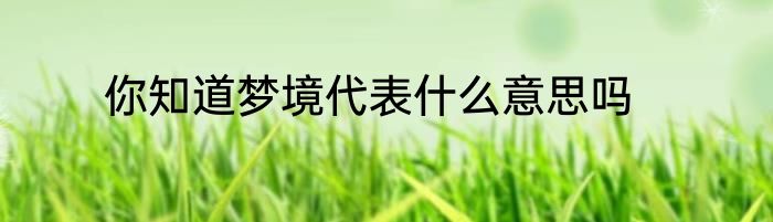 你知道梦境代表什么意思吗