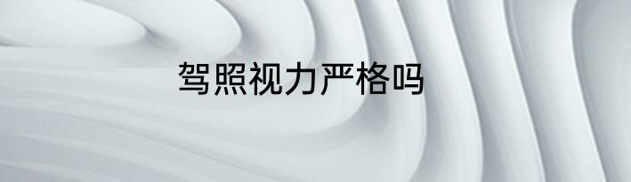 驾照视力严格吗