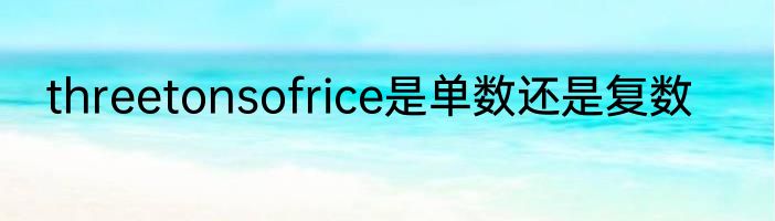 threetonsofrice是单数还是复数