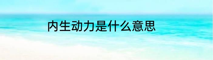内生动力是什么意思