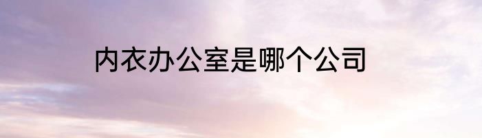 内衣办公室是哪个公司