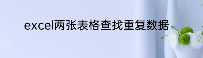 excel两张表格查找重复数据