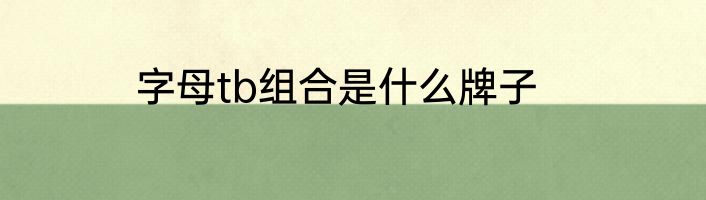 字母tb组合是什么牌子