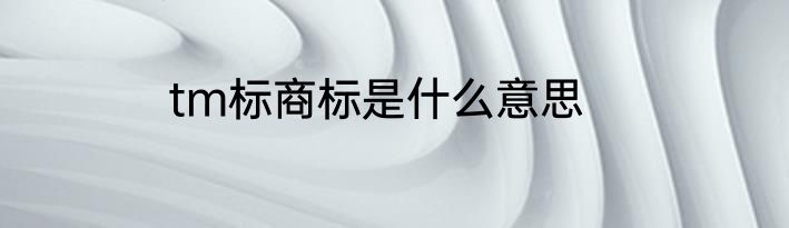 tm标商标是什么意思