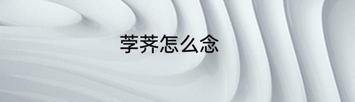 茡荠怎么念