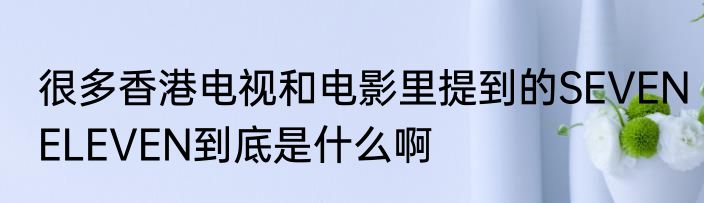 很多香港电视和电影里提到的SEVENELEVEN到底是什么啊