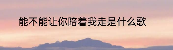 能不能让你陪着我走是什么歌