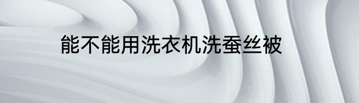 能不能用洗衣机洗蚕丝被