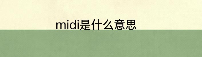 midi是什么意思