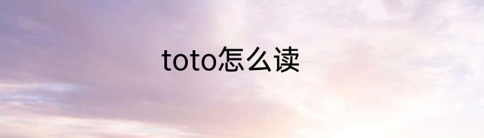 toto怎么读