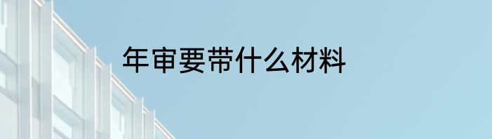 年审要带什么材料