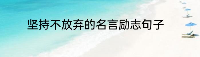 坚持不放弃的名言励志句子