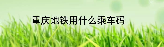 重庆地铁用什么乘车码