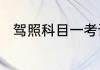 驾照科目一考试第一场是什么时候