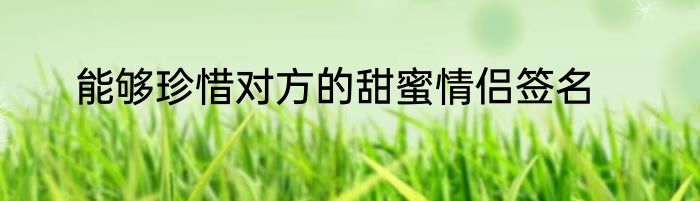 能够珍惜对方的甜蜜情侣签名