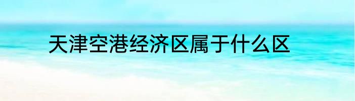 天津空港经济区属于什么区
