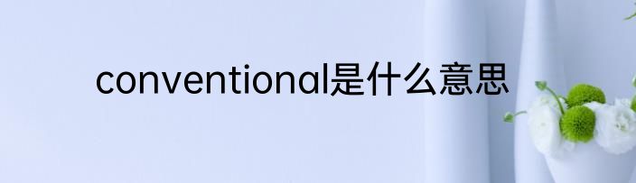 conventional是什么意思