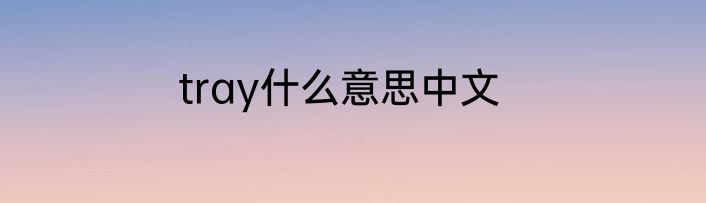 tray什么意思中文