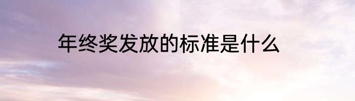 年终奖发放的标准是什么