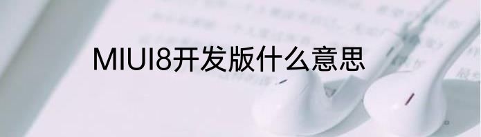 MIUI8开发版什么意思