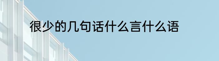 很少的几句话什么言什么语