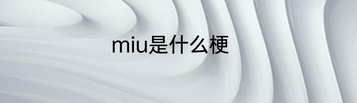 miu是什么梗