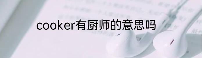 cooker有厨师的意思吗
