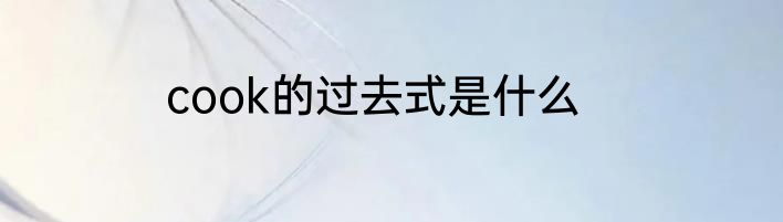 cook的过去式是什么