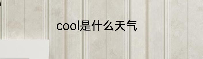 cool是什么天气