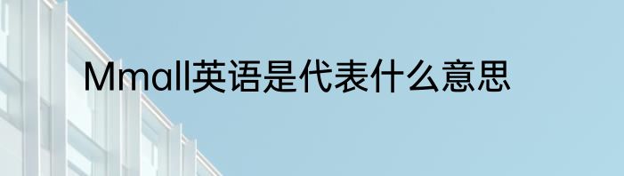 Mmall英语是代表什么意思