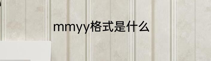 mmyy格式是什么