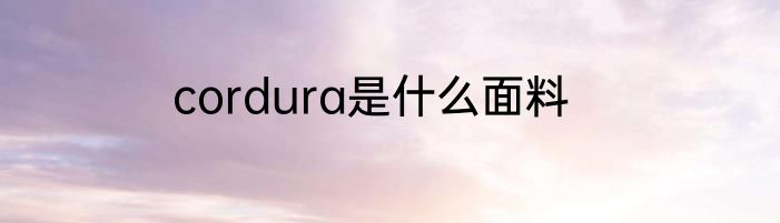 cordura是什么面料
