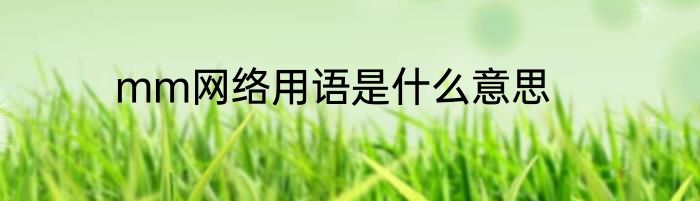 mm网络用语是什么意思