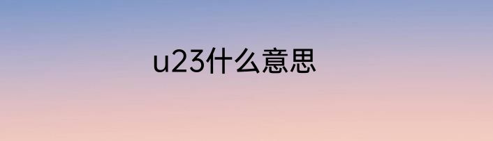 u23什么意思