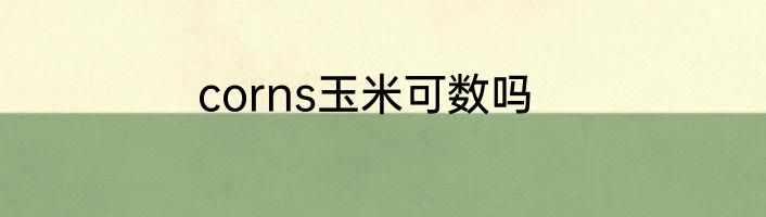 corns玉米可数吗