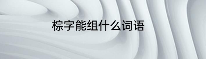 棕字能组什么词语