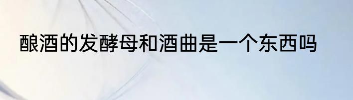 酿酒的发酵母和酒曲是一个东西吗