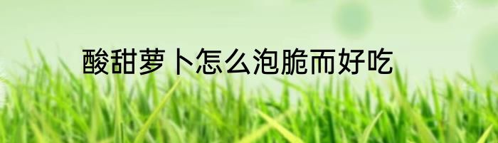 酸甜萝卜怎么泡脆而好吃