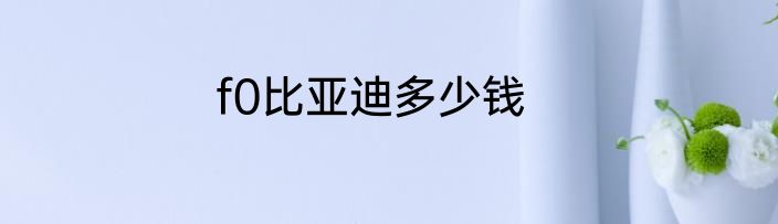 f0比亚迪多少钱