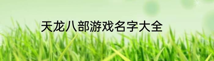 天龙八部游戏名字大全