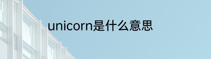 unicorn是什么意思