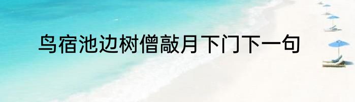 鸟宿池边树僧敲月下门下一句
