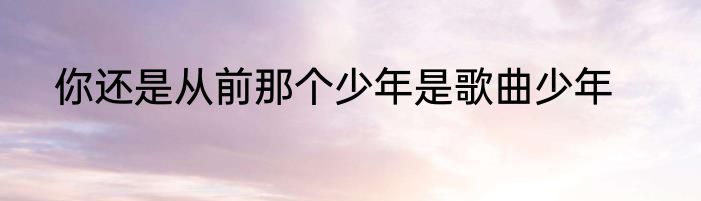 你还是从前那个少年是歌曲少年