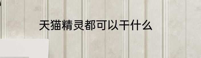天猫精灵都可以干什么