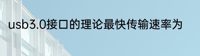 usb3.0接口的理论最快传输速率为